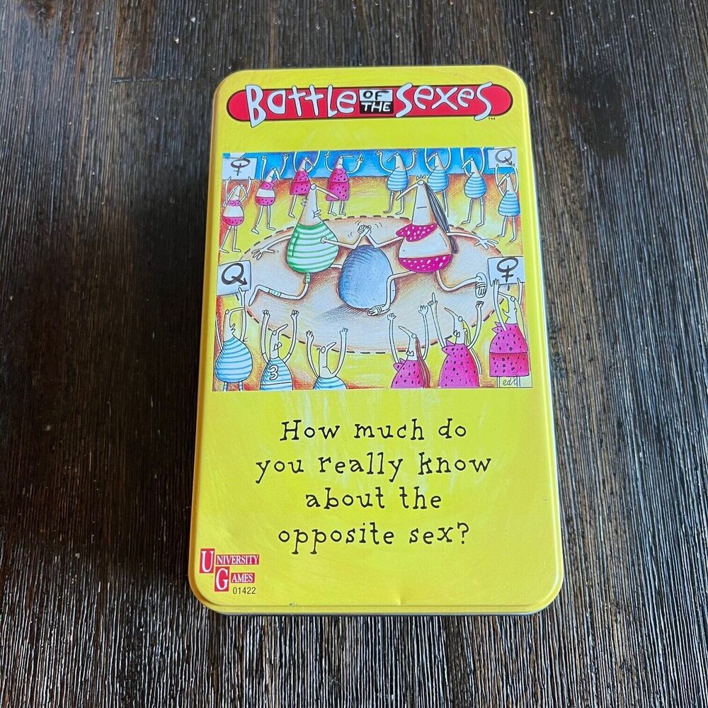 Battle of the Sexes Travel Game Collection Tin Box University Games 144 Question